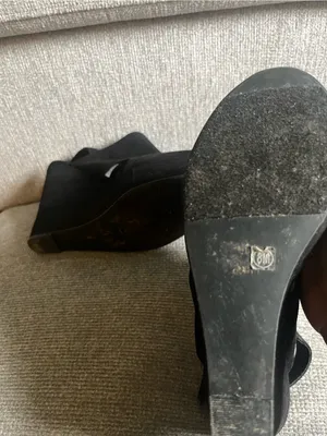 Chinese Laundry Black Suede Open-Toe Platform Slingbacks thumbnail 5