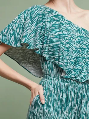 Anthropologie Maeve Jamie Wide Leg Jumpsuit Green Print Size Medium thumbnail 3