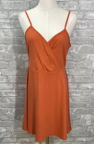 Wild Fable Orange Wrap Tie Front Mini Dress thumbnail 1