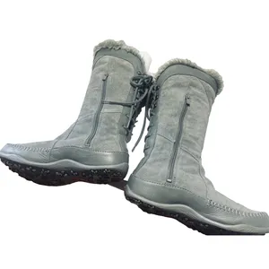 North Face Grey Suede Moccasin Boots snow Primaloft 200g Insulated Womens 7.5 thumbnail 5
