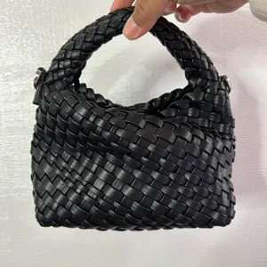 Mini Black Woven Hobo Crossbody Bag thumbnail 2