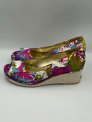 McCauley’s Floral Print Peep-Toe Wedge Women’s Size 7.5” thumbnail 2