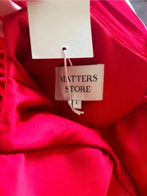 Matters Store Naia Ruched Corset Maxi Dress Red Large NWT thumbnail 6