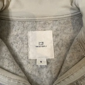 Thread & Supply Fleece Quarter Zip Pullover S Beige Neutral Cozy Chic Capsule thumbnail 5