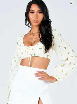 Princess Polly Crop Long Sleeve Top thumbnail 1