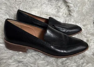 Madewell Frances Loafer Black Leather Slip On Shoes H2419 Womens 8 thumbnail 1