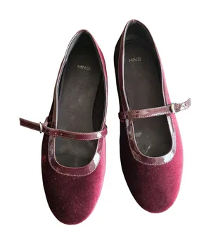Mango Bella Velvet Mary Jane Flats Size: 39 thumbnail 1