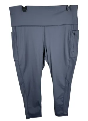 Xersion Gray‎ Nylon Quick-Dri Wide Waistband 7/8 Ankle Skinny Legging Size XL thumbnail 1