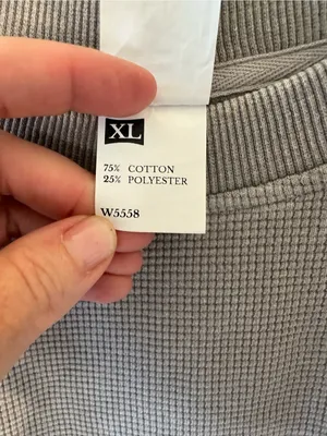 Fiable womans Gray Waffle Knit Crewneck Pullover Sweatshirt XL new thumbnail 3