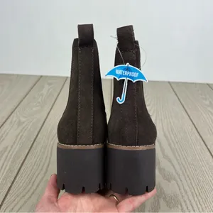 Aqua College Demi Pull-On Waterproof Chelsea Booties 8.5M Java Brown Suede $169 thumbnail 7