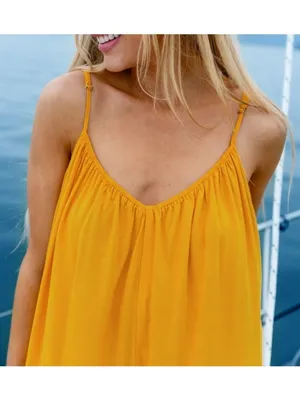 Cupshe Sunshine Yellow Sleeveless Loose Fit Jumpsuit Romper Sleeveless Relaxed thumbnail 3