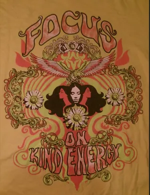 Urban Outfitters Yellow Graphic 'Focus On Kind Energy' Short Sleeve Tee thumbnail 3