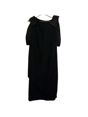 Vintage Union Made semi formal black dress elegant black tie evening 80s 90s thumbnail 3