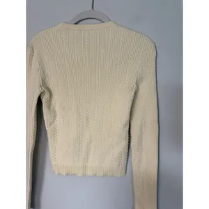 REFORMATION Natalie Cable Stich Cardigan Sweater In Lemon Icing XS NEW READ thumbnail 3