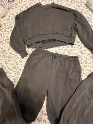 H&M Divided women’s Dark Gray Tracksuit Top is L and Pants are M Athleisure thumbnail 1