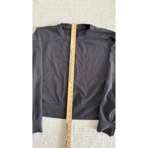 Lululemon Ribbed Softstreme Long Sleeve Crewneck Pullover Black Size 10 LW3GLAS thumbnail 4