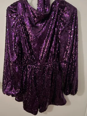 Purple Sequins Shein Romper  thumbnail 5