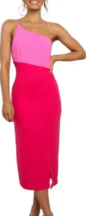 Petal & Pup‎ Xiomar One-Shoulder Pink Midi Dress Size 10 thumbnail 1