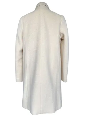 Meissa 100% Wool Off White Black Button Front‎ Collared Coat Sz M Size M thumbnail 5