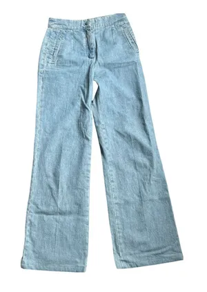 Sézane Martin Trousers Wmn’s Denim Jeans Straight Wide Fit Sz 34 ( US2) Cotton thumbnail 1