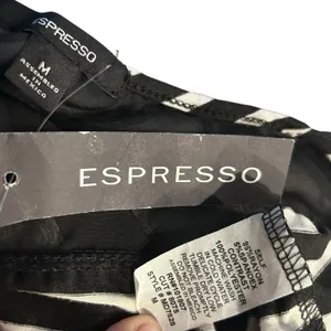 Espresso Maxi Dress Boho Beach NWT Mesh Accent Black/White Stripe Size M FLAW thumbnail 8