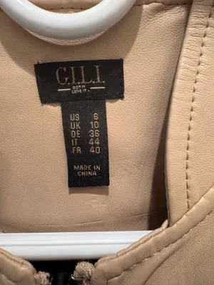 Gili Women’s Moto Jacket Tan Faux Leather Zip-Front Jacket thumbnail 5
