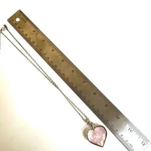 Blessings pink Crystal Chips in Faceted Glass Heart Pendant Necklace thumbnail 7