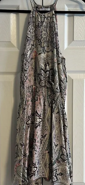 PARKER Women’s Paisley & Flower Elastic Waistband Ruffled Dress Size S thumbnail 1