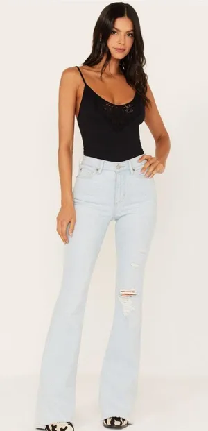 Idyllwind Light Wash West Avenue High Risin Distressed Flare Jeans thumbnail 1