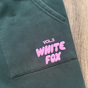 White Fox Green Sweatpants with Pink Logo Jogger thumbnail 3