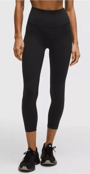 Lululemon Wunder Train High-Rise Crop 23" Leggings 2 Black Pilates Yoga Minimal thumbnail 1