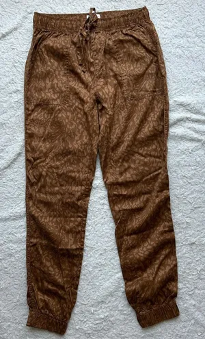Nicole Miller Brown Printed Joggers Size XS thumbnail 1