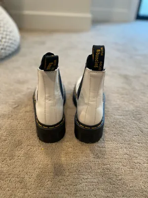 White Dr. Martens Platform Boots Chelsea thumbnail 2