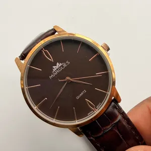 Margues Rose Gold Tone Watch with New Battery & Leather Band thumbnail 7