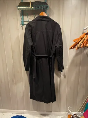 ASOS Cute cotton Collusion maxi trench coat black classic whimsigoth oversized thumbnail 8