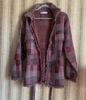 ZARA NWOT Tweed Cardigan Blazer Jacket Coat Size Small Pink Red Women’s Clothing thumbnail 1