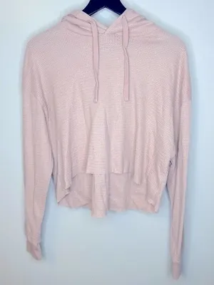 Wild Fable Waffle Knit Blush Pink Cropped‎ Hoodie Size M thumbnail 1
