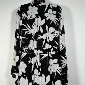 Show Me Your Mumu Jaelynn Jumpsuit Womens Medium Black/White Tied Up Bell Sleeve thumbnail 7