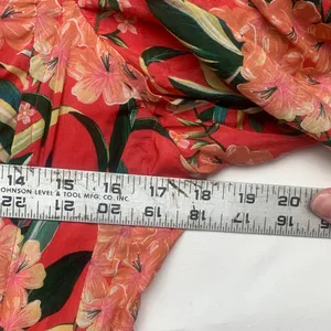 FARM Rio size large pineapple bloom midi dress pink green puff sleeve floral thumbnail 7