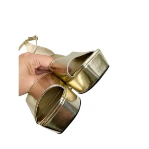 Open Edit Kimber Gold Metallic Platform Block Heel Sandals Womens 9.5 Square Toe thumbnail 10