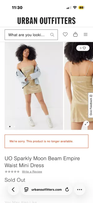 UO Sparkly Moon Beam Empire Waist Mini Dress thumbnail 2