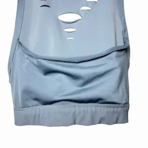 Alo‎ Yoga Warrior Ripped Sports Bra Gray Cross Back Strappy Size S Yoga Gym Chic thumbnail 8