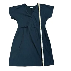 Madewell Cross-Front Flutter-Sleeve Mini Dress in Dark Nightfall Sz M‎ thumbnail 7