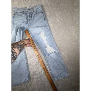 levis‎ wedgie straight distressed womens light wash button fly 25 thumbnail 9