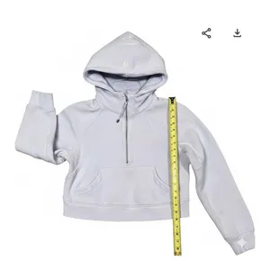 Lululemon Hoodie Womens Size XS/SM Lavender Scuba Cropped 1/2 Zip Pullover thumbnail 5