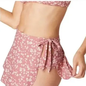 Andie Swim Sarong Bottom Side Tie Skirt Coverup Ditsy Floral‎ Rose Pink Size S thumbnail 1