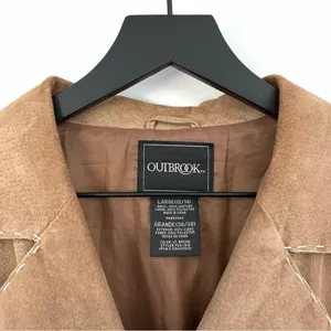 VTG OUTBROOK Suede Leather Jacket Tan L Size L thumbnail 9