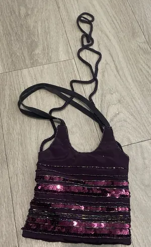 Vintage y2k mini Purple Sequin Crossbody Bag thumbnail 1