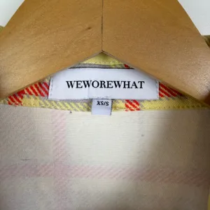 WeWoreWhat Cropped‎ Plaid Denim Jacket Size XS/S Streetwear Y2K Light Academia thumbnail 8
