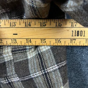 Forever Brown Plaid Wool Blend Cropped Short Sleeve Blazer Jacket Large Y2K thumbnail 7